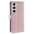 Откидной чехол для Samsung Galaxy S23, Wallet Zipper Pocket, розовый