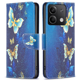 Откидной чехол для Xiaomi Redmi Note 13 5G, Wallet, Butterflies синий