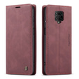 Чехол CASEME для Xiaomi do Redmi Note 9s / 9 Pro, Leather Wallet Case, бордовый