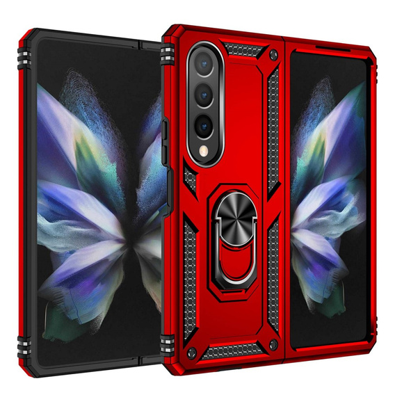 Бронированный Чехол до Samsung Galaxy Z Fold 4 5G, Nox Case Ring, красный