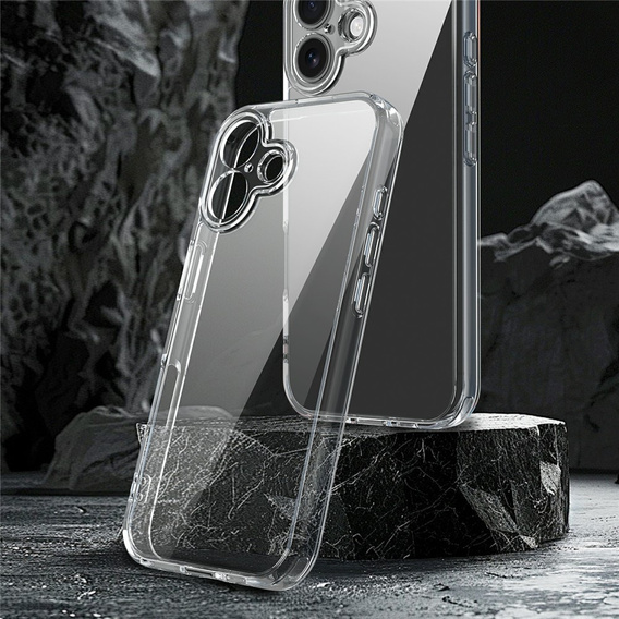 Чехол для iPhone 17, с крышкой камеры, прозрачный