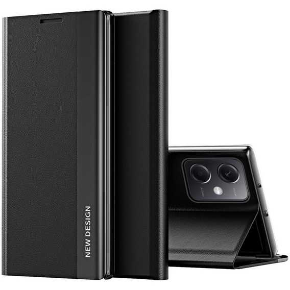 Откидной чехол для Xiaomi Poco X5 Pro 5G / Redmi Note 12 Pro, Side Magnetic, чёрный