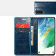 Флип-кейс CASEME для Samsung Galaxy S21 FE, Waxy Textured, синий