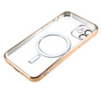 Чехол для iPhone 12, Electro MagSafe, золотой + стекло для экрана