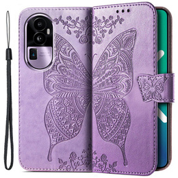 Откидной чехол для Oppo Reno 10 / 10 Pro, Butterfly, фиолетовый