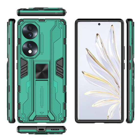 Чoхол до Honor 70 5G, Military kickstand, зелений