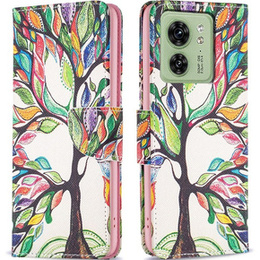 Откидной чехол для Motorola Edge 40 5G, Wallet, tree of life, синий
