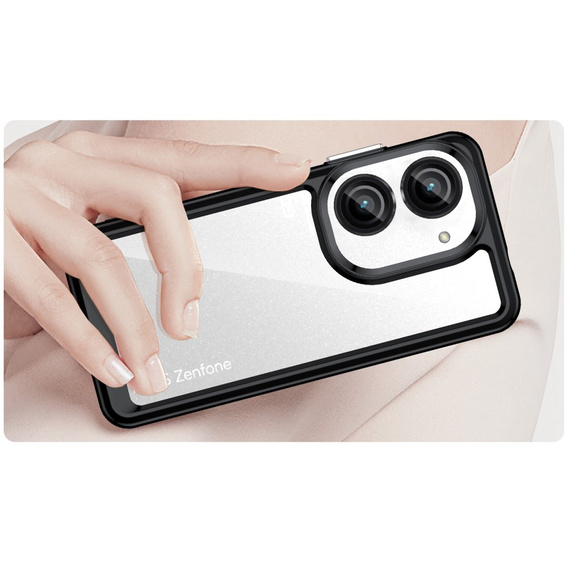 Чехол до Asus Zenfone 9 5G / 10 5G, Fusion Hybrid, прозрачный / черный