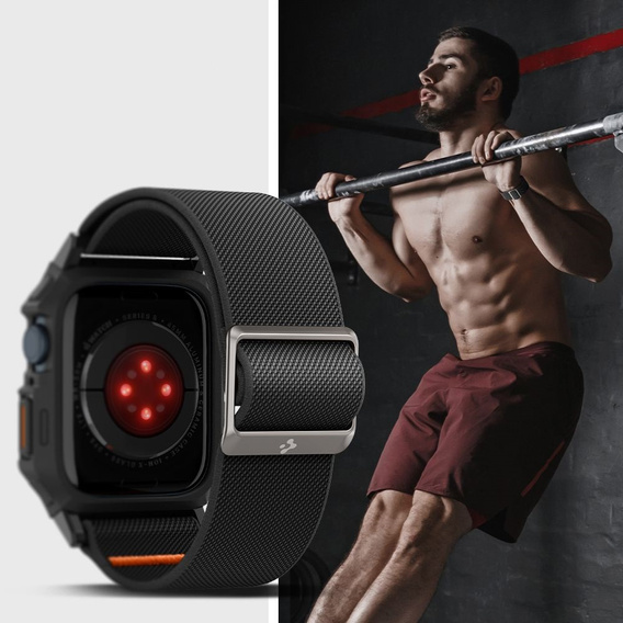 Чехол ремешок SPIGEN до Apple Watch 4/5/6/7/SE 44/45mm, Rugged Armor Pro, Charcoal Grey