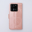Чохол-книжка для Xiaomi 13T / 13T Pro, Butterfly, рожевий rose gold