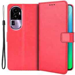 Откидной чехол для Oppo Reno 10 / 10 Pro, Crazy Horse Wallet, красный