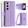 Откидной чехол для Samsung Galaxy S23, Wallet Zipper Pocket, фиолетовый
