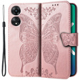 Чохол-книжка для Oppo A78 5G, Butterfly, рожевий rose gold
