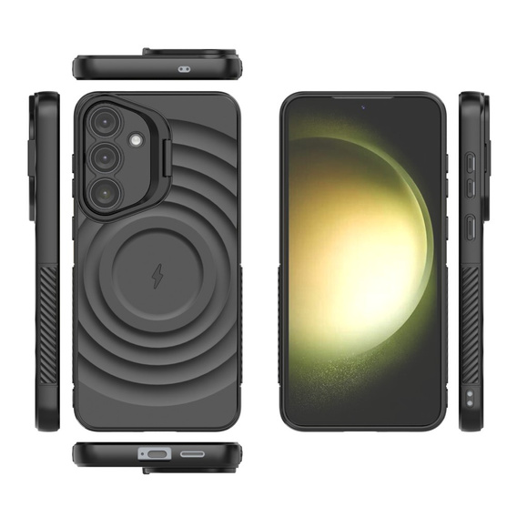 Чехол для Samsung Galaxy S25+ Plus, Ripple Kickstand, для MagSafe, чёрный