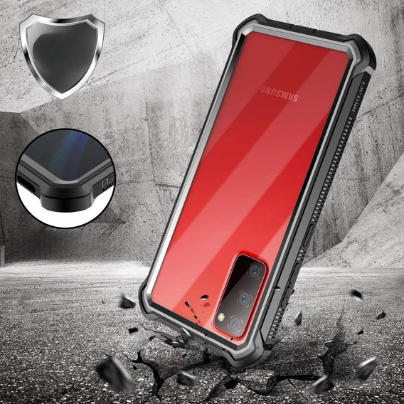 Чехол до Samsung Galaxy S20 FE, Dexnor Full Body Rugged, прозрачный / черный