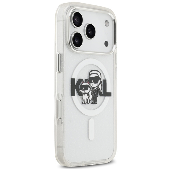 Чехол Karl Lagerfeld IML Glitter Karl and Choupette MagSafe для iPhone 17 Pro