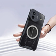 Чохол для Xiaomi Poco F7 Pro, з магнітною пластиною, прозорий / чорний