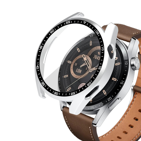 2в1 чохол та захисне скло для годинника Huawei Watch GT 3 46mm, білий