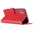 чехол-крышка для Samsung Galaxy A55 5G, Rhombus Crossbody Leather, красный