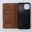 Чехол для iPhone 15, ERBORD Vintage, бумажник с клапаном, коричневый