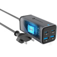 FORCELL Настольное зарядное устройство 2x USB Type-C 2x USB-A 100 Вт 5A GaN PD QC4.0, серый