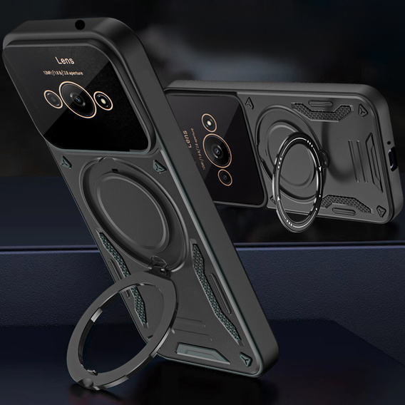 Бронированный чехол для Xiaomi Redmi A3, Magnetic Ring, чёрный