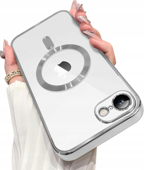 Чохол для iPhone 7 / 8, Electro MagSafe, сріблястий + Скло на екран
