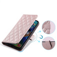 чехол-крышка для Xiaomi Redmi Note 13 Pro 4G / Xiaomi Redmi Note 14S / Xiaomi Poco M6 Pro 4G, Rhombus Crossbody Leather, розовый rose gold
