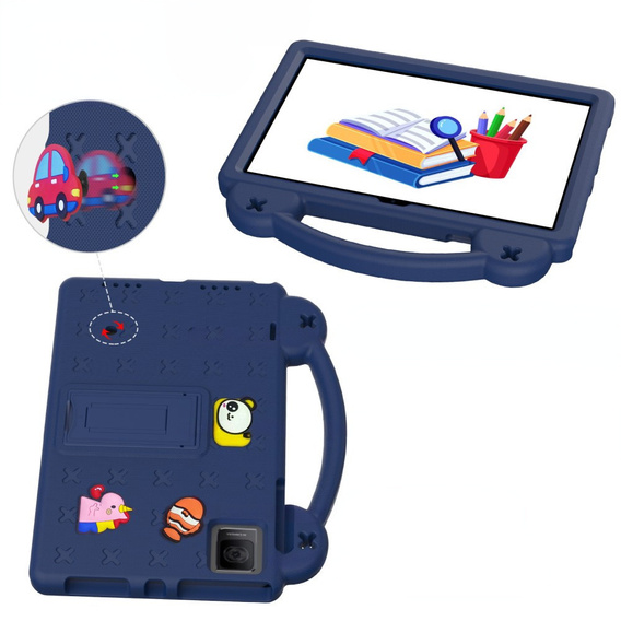Детский чехол для T Tablet 5G, Cute Patterns, с подставкой, темно-синий