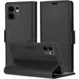 Чехол для Oppo Reno 13F / Oppo Reno 13FS, ERBORD Glossy Litchi, кошелек с клапаном, чёрный