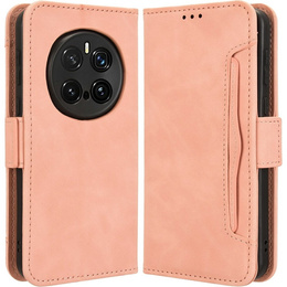 Футляр з клапаном для Honor Magic 7 Pro, Card Slot, рожевий