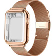 Металический браслет с чехлом для часов Apple Watch 1/2/3/4/5/6/SE (42/44MM), Rose Gold