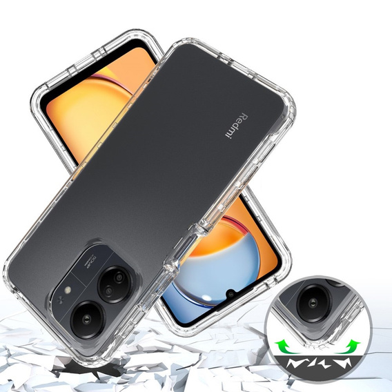 Чoхол Shockproof до Xiaomi Redmi 13C, із захисним екраном, прозорий