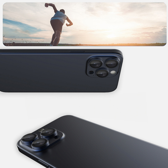 2x загартоване скло ERBORD OPTIK Pro для камери iPhone 16 Pro/16 Pro Max / 15 Pro/15 Pro Max/14 Pro/14 Pro Max, титановий синій