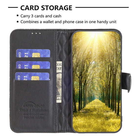 Откидной чехол для Samsung Galaxy A56, Wallet, BINFEN COLOR, чёрный