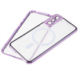Магнітний чохол Dual Glass MagSafe для Samsung Galaxy S22 Plus, фіолетовий