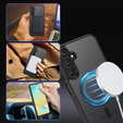 Чохол для Samsung Galaxy S24 FE, для MagSafe, ERBORD Matt Case, чорний + захисне скло