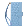 чехол-крышка для Xiaomi Redmi Note 14 Pro 5G / Xiaomi Redmi Note 14 Pro+ 5G / Xiaomi Poco X7 5G, Rhombus Crossbody Leather, синий