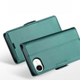 Чехол для Iphone 16E, ERBORD Glossy Litchi, кошелек с клапаном, зелёный