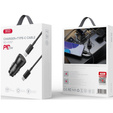XO TZ08 Автомобильное зарядное устройство, 2xUSB 2.1A + кабель UBS-C, черный + кабель Lightning