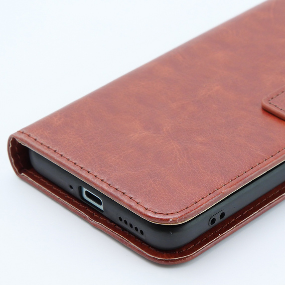 Откидной чехол для Xiaomi 13T / 13T Pro, Crazy Horse Wallet, коричневый