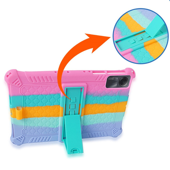 Чехол для Xiaomi Redmi Pad SE 11", бронированный с подставкой и ремешком, цветной