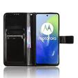 Откидной чехол для Motorola Moto E14, Crazy Horse Wallet, чёрный