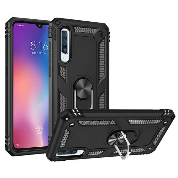 Бронированный Чехол до Samsung Galaxy A50 / A30s, Nox Case Ring, чёрный