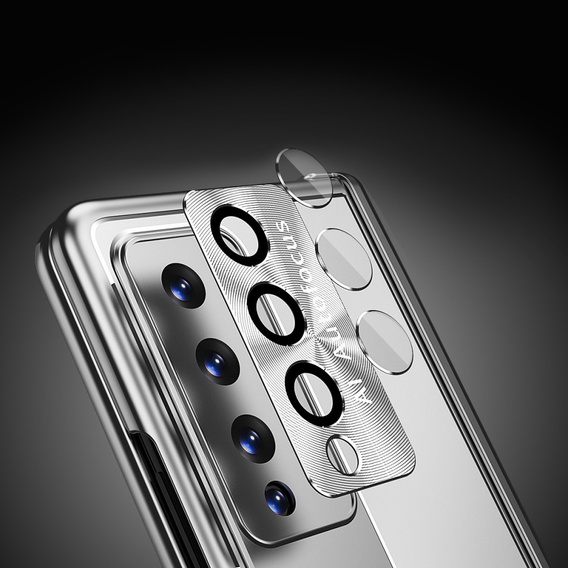 Чохол із склом для Samsung Galaxy Z Fold 4 5G, Premium Alloy, Silver