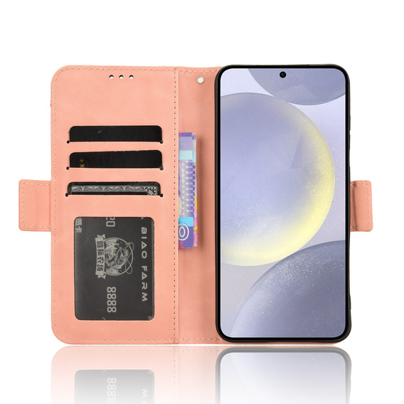 Откидной чехол для Samsung Galaxy S25 FE, Card Slot, розовый