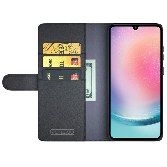 Чохол-фліп для Samsung Galaxy A25 5G, Split Leather, чорний