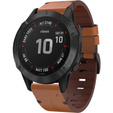 Кожаный ремешок для часов zegarka Garmin Fenix 7X / 6X Pro / 6X - Brown