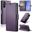 Чохол для Samsung Galaxy S25 FE, ERBORD Glossy Litchi, гаманець з клапаном, фіолетовий