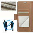 Чехол для Xiaomi 14T Pro, ERBORD Glossy Litchi, кошелек с клапаном, коричневый